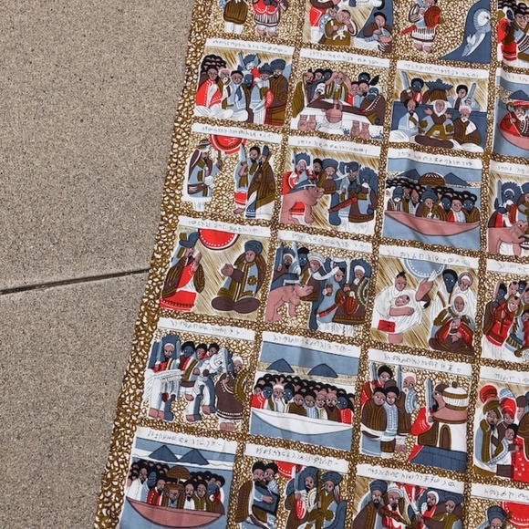 VTG 1950s 1960s Silk Exodus Story Novelty Print Scarf - Picture 3 of 9